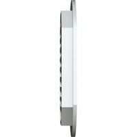 Ekena Millwork 12 W 32 H vertikalni okrugli kraj : funkcionalan, PVC Zabatni otvor w 1 4 ravni okvir ukrasa