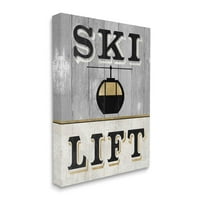 Stupell Industries ski Lift Zimski sportovi Galerija grafike sa omotanim platnom Print Wall Art, dizajn Livi