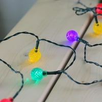Set LED višebojnih baterija sa fasetiranim Berry božićnim lampicama-zelena žica