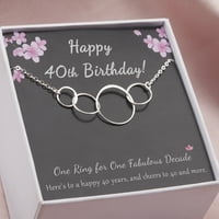 Anavia 40. rođendanski poklon za nju, Forteeth rođendan poklon za žene prijatelj, srebra sretan 40. rođendan