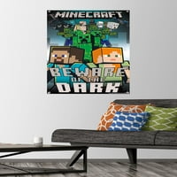 Minecraft - Pazite na tamni zidni poster s pushpinsom, 22.375 34