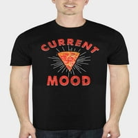 Pizza Mood Funny Attitude Muška Crna grafička majica, do veličine 5XL