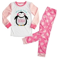 Personalizirana Pidžama Za Djevojčice Pink Penguin