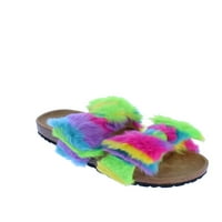 Mata Trensetter-Fau Fur slajd sandala u Rainbow
