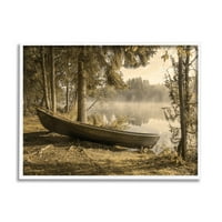 Jezero Kanu Šuma Divljina Pejzaž Fotografija Bijeli Uokvireni Umjetnički Print Zidna Umjetnost