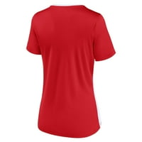 Ženska fanatika brendirana Crvena Philadelphia Phillies majica s V izrezom sa četiri šava