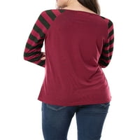 Jedinstvene ponude ženski dugi V izrez Raglan rukavi sa prugastim majicama bluza Top
