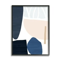 Stupell Indtries apstraktni oblik kolaža moderna plava ružičasta bež, 20, dizajn Victoria Barnes