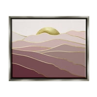 Stupell Slojeviti Pink Glam Mountain Peaks Pejzažno Slikarstvo Siva Plutač Uokvirena Umjetnost Print Wall