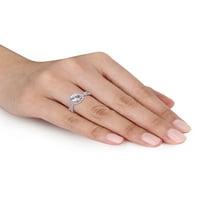 2-Karat T. G. W. Stvorio Bijeli Safir Sterling Silver Halo Infinity Zaručnički Prsten