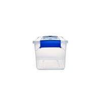 Homz 7.5 qt Latching plastic storage Container, Clear Blue, Set od 10
