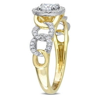 Carat TW Diamond 10kt zaručnički prsten sa ovalnom vezom od žutog zlata
