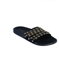 Bambus Cozy-baršunasta slajd sandala u crnoj boji
