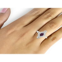 JewelersClub Ruby Prsten Birthstone Nakit-0. Karatni Rubin srebrni prsten nakit sa bijelim dijamantskim naglaskom-prstenovi