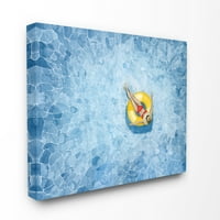 Stupell Industries bazen pluta plavo žutim akvarelom slika na platnu zid Art Od Grace Popp, 30 40