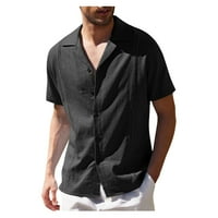 Majice B91XZ za muškarce muško ljetno casual top košulja veznim rubnim košuljama kratkih rukava Top majica