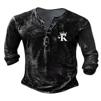 Neilla Muška bluza dugih rukava s majicama Pisma odštampana majica Muške modne osnovne tee muške 3D digitalni