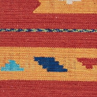 Nourison Baja Jugozapadno obrezano žuto crveno 5 '7' Područje tepih