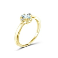 JewelersClub Aquamarine Prsten Birthstone Nakit-0. Karatni akvamarin 14k pozlaćeni srebrni prsten nakit sa