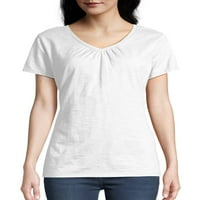 Hanes ženska majica sa dresom Shirred V-izrez