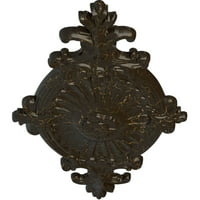 Ekena Millwork 1 2W 1 4 H 1 2 P Quentin Stropni Medaljon, Ručno Oslikano Kameno Ognjište Pucketanje
