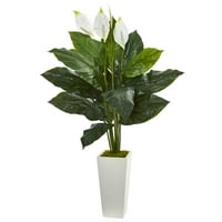 Gotovo prirodna 51 plastična i poliesterska zelena Spathiphyllum Umjetna biljka u Bijeloj Sadilici