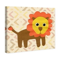 Wynwood Studio životinje Wall Art Canvas Prints 'l for Lion' Baby Animals-narandžasta , žuta